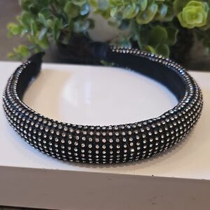 Elegant Black and Silver Studded Headband